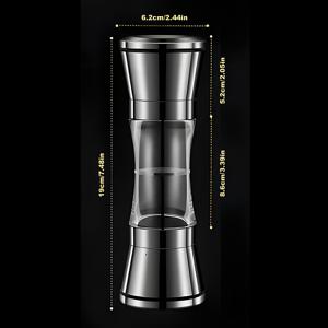 TEMU 2-in-1 듀얼 헤드 스테인리스 스틸 후추 분쇄기 세트 (향신료, 로즈 소금, 수동 주방용 그라인더 병 포함)