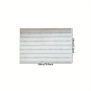 TEMU 소프트 핑크 보 미끄럼 방지 바닥 매트 - 침실, 거실, 또는 입구 장식용 아늑한 폴리에스터 매트, 기계 세척 가능, 밝은 파란색 배경에 우아한 핑크 보, 소파, 라운지, 또는 코트 옷장에 적합, 입구 매트 | 우아한 홈 데코 | 기계 세척 가능 매트, 세탁 가능 영역