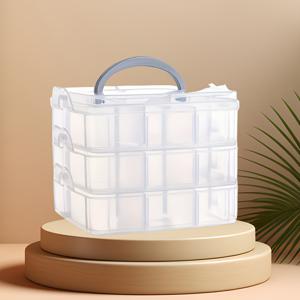 TEMU 3단 조절 가능한 투명 보관함 - 공예, 비즈, 실, 장난감, 뷰티 제품, 네일 폴리시, 주얼리, RV 데코 & 홈 정리에 적합한 내구성 플라스틱 스토리지 박스 | 디자인의 쌓기 가능 보관함