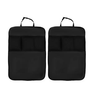 TEMU 2개 옥스포드 원단 차량용 킥매트 (걸이 포켓 포함) - 튼튼하고 세척이 용이한 뒷좌석 정리함 (후방, 앞좌석, 트렁크)