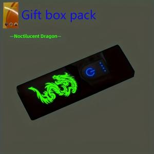 TEMU 1개 방풍 USB 충전식 전기 라이터, 터치 스크린 점화, ABS 소재, ≤36V 작동 전압, 리튬 폴리머 배터리, 남성용 USB 라이터 | 세련된 메탈 마감 | 컴팩트 디자인