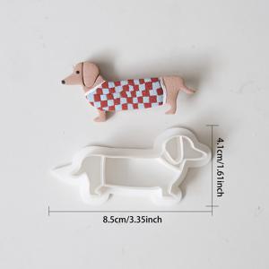 TEMU 귀여운 닥스훈트 모양 심플 폴리머 클레이 몰드 - 핸드메이드 귀걸이 펜던트 제작용 고정밀 칼 몰드