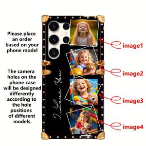 TEMU 1개 맞춤형 사진 이름 텍스트 이미지 폰 케이스, 보호 기능, 트렌디 브랜드, 패션, 친구, 추모, 가족 사진 선물, 삼성 갤럭시 S25울트라/S24+/S25에지/S23FE/S22/S24울트라/S21/A55/A15/A54/A16 5G 호환