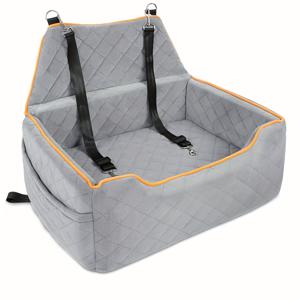 TEMU 55파운드 이하 중대형견용, 사계절 선물로 완벽한 차량 안전 시트 - 두 마리 소형견을 위한 고급 버전 포함! 탈부착 및 세탁 가능한 후면 펫 베드와 안전 리셰가 함께 제공되어 사랑하는 반려동물을 보호합니다!