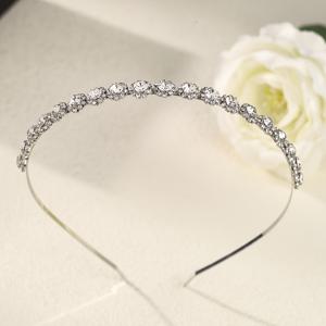 TEMU 1개 MIALLO 여성용 우아한 헤어밴드 - 플로럴 디자인 & 반짝이는 라인스톤, 웨딩·파티·일상용 머리 액세서리 - 내구성 강하고 세탁 쉬운 정장 및 캐주얼 헤어 밴드, 고급스러운 헤어 액세서리