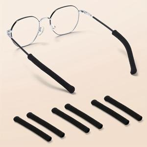 TEMU 3 쌍 업그레이드된 미끄럼 방지 탄성 안경 귀 패드 - 부드럽고 편안한 니트 디자인, 패션 안경 및 패션 안경에 안전한 핏, 갈색/검정색/흰색 옵션, 패션 안경 액세서리, 편안한 안경, 내구성 있는 안경