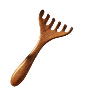 TEMU 샌들우드 마사지 빗 - 목 및 얼굴 리프팅용 6발톱 구아샤 도구, 인체공학적 핸들 스크래핑 머리 마사지기, 내구성 있는 목재 디자인으로 휴식과 혈액 순환 개선, 4계절 사용 가능, 24시간 범용, 머리 마사지 장치, 경락 마사지 브러시, 머리 마사지 빗|괄사마사지