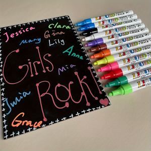 TEMU 8개 네온 액상 분필 마커 - 무독성 밝은 네온 색상 (오렌지, 화이트, 블랙, 퍼플, 블루, 그린, 레드, 옐로우, 핑크) - 지우기 가능한 창문 & 칠판 페인터, 교실 장식, 차량 윈도우 사인, 유리 보드용 - 밀폐 캡 포함, , 선생님, 마케팅 도구, 생생한 컬러, 부드러운 사용감, 칠판 펜