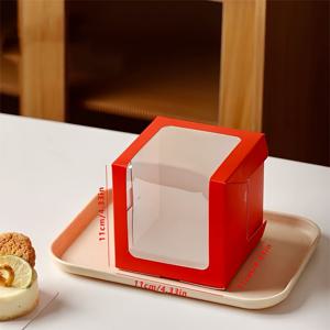 TEMU 15개 PET 베이킹 선물 상자, 무스 케이크, 베이킹, 쿠키, 디저트 파티용으로 적합, 디스플레이 창이 있는 식품 안전 포장, 크리스마스, 할로윈, 웨딩 파티에 완벽