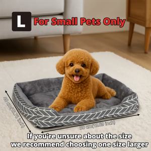 TEMU 슈퍼 소프트 컴포트 플러시 개 침대, 플러시 폴리에스터 개 침대, 겨울 따뜻한 애완 동물 소파, 소형에서 중형 개 품종에 적합, 조립이 필요하지 않음, 고양이와 개를 위한 두꺼운 매트 (4가지 크기 제공)