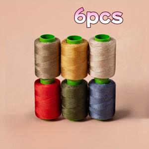 TEMU 6개 랜덤 컬러 데님 재봉사실, 3겹 두꺼운 수선 실 - 청바지, 이불, 가방 및 니트용, 내구성 강한 유연한 전문가 DIY 필수품, 매끄러운 질감으로 공예 애호가를 위한 완벽 선택