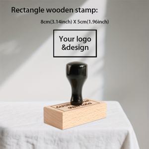 TEMU 손잡이가 있는 회색 고무 스탬프 - 브랜드 포장 디자인, 편지 초대장, 사무용품 스탬프 개인화 이름 디자인에 적합한 맞춤형 나무 스탬프