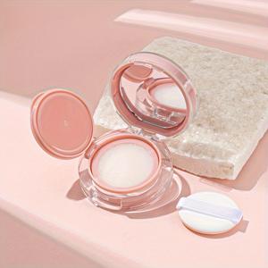 TEMU 1개, 핑크 소형 미니 홀 메이크업 케이스, 내장 거울이 있는 리필 가능 파운데이션/BB 크림 샘플 용기 - 휴대용 플립 커버 디자인 및 스펀지 포함, 편리한 보관 메이크업 백, 여행 필수품