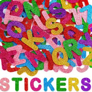 TEMU 448pcs/7장 알파벳 스티커 글리터 폼 알파벳 스티커, ABC 하트 스타 폼 알파벳 스티커 DIY 공예 스크랩북 파티 장식, 크리스마스 장식, 7가지 색상