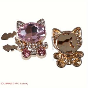 TEMU 2개 세트 최신 스팽글 고양이 버튼 커버, 드레스와 이브닝 셔츠용 귀여운 탈부착 플라워 단추 액세서리