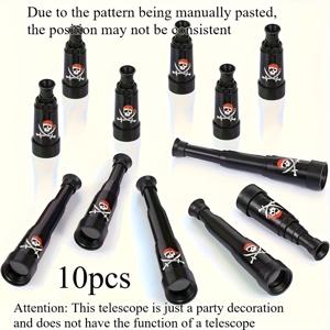 TEMU 10개 플라스틱 해적 망원경 대량 구매, 해적 파티 용품, 미니 망원경 미니 보물, 할로윈 생일 장식용, 카리브해적 드레스업 소품 세트, 크리스마스