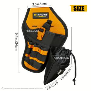 TEMU 충격 드라이버 홀스터 & 비트 파우치 포함 헤비 듀티 공구 파우치 - 튼튼한 폴리에스터, 조절 가능한 스트랩, 드릴, 톱, 렌치 등을 위한 다중 수납 공간