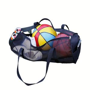 TEMU 대용량 농구 가방! 원하는 어깨끈, 크로스바디 또는 손잡이 선택 가능, 스포츠 공 보관을 위한 올인원 편의성! 농구장, 수영장, 해변 및 축구장에 적합