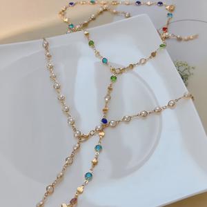 TEMU 17 MILE 여성용 2피스 Y형 목걸이 세트 - KC 도금 라인스톤 & 레이어드 체인, & 발렌타인데이 선물, 캐주얼 복장, 파티 & 휴가용 - 연중 레이어드 목걸이 아웃핏 (17 MILE 브랜드)