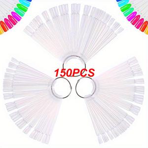 TEMU 150개 전문가용 인조 네일 팁 - 젤 폴리쉬, 매니큐어 & 페디큐어용 투명 아크릴 스왑 - 다양한 색상, 내구성 및 세척이 쉬움 - 네일 아트 연습 및 디스플레이에 완벽, 네일 테크 액세서리, 컬러풀 네일 아트, 쉽게 청소 가능한 소재