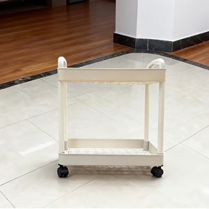 TEMU 4륜 다기능 2단 롤링 카트 - 가벼운 PP 플라스틱 사무용품, 책 & 홈, 사무실용 장식 보관 트롤리