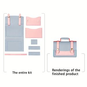 TEMU 1개 DIY 지갑 만들기 키트 - 대용량 인조 가죽 동전 파우치, 핑크 & 그레이 디자인, 엄마, 베프, 여자친구를 위한 완벽한 선물, 공예 용품, 지갑 제작 소품, 그녀를 위한 선물, 세련된 액세서리, 내구성 있는 구조, 소형 지갑, 공예 애호가용