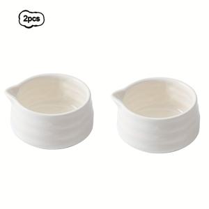TEMU 1/2개 90ml/3oz 세라믹 그레이비 보트, 우아한 도자기 디핑 볼 미니 서빙 그릇 (소스용), 스시 간장 접시, 소형 크리머 용기 커피 소스 밀크 피처, 추수감사절 할로윈 크리스마스 파티에 완벽