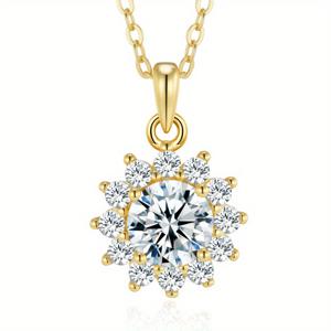 TEMU 925 실버 14K 골드 도금 1캐럿/3캐럿 모이사나이트 펜던트 목걸이, 우아하고 다용도 일상 착용, 결혼식, 파티, 발렌타인데이, 어버이날, 추수감사절, 할로윈, 크리스마스, 생일, 기념일 선물 – 선물 상자 포함 (약 2.22g)