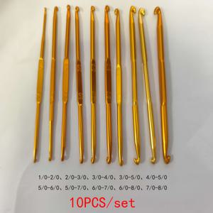TEMU 10개 크로셰 훅 세트, 알루미늄 핸들링이 있는 양면 뜨개질용 이쑤시개, 실 크로셰, 더블엔드 크로셰 훅, 대형 크로셰 훅 세트