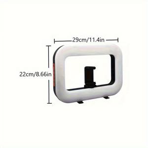 TEMU LED 링 라이트, 휴대폰 보조 조명, 휴대폰 카메라 스탠드 (조명 포함), 카메라 및 휴대폰 안정기 키트, 휴대폰에 적합 - 휴대용 조절식 초점, 멀티 컬러 LED 패널, 셀카, 라이브 스트리밍 및 비디오 녹화에 적합