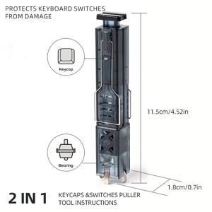TEMU 새로운 분리 가능한 청소 키보드 도구, 2-in-1 키캡 및 스위치 풀러, 경량 및 컴팩트, 체리 MX, 가테론, 카일혼 등에 적합, 필수 DIY 키보드 액세서리, USB C에서 USB A 어댑터, USB C에서 USB C 어댑터, USB C 어댑터, 키보드 키캡, 기계식 키보드용 키캡, PC 액세서리, 게임 액세서리