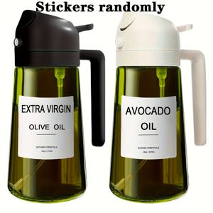 TEMU 2개 세트 다크 그린 유리 올리브 오일 스프레이 - 16oz/470ml BPA 프리 식품용 스프레이 병, 빛 차단 디자인, 주방 요리 및 에어프라이어 사용 | 모던 , 무BP 플라스틱 부품, 그릴링 및 야외 바베큐에 이상적|에어프라이어|오일스프레이