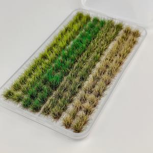 TEMU 120개 미니어처 잔디 클러스터 세트 - 연두색, 녹색 및 갈색 톤의 리얼리스틱 레진 인조잔디 - DIY 모델 철도, 인형집, 요정 정원 장식용 - 구획별로 분류된 조립 용기 포함 (접착제 없음/간편 접착) - 취미 애호가와 초보자에게 이상적