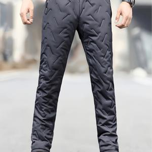 TEMU 남성용 극한의 추위 -30°C 방풍 고품질 스키 팬츠 - 조절 가능한 드로스트링 허리 & 지퍼 포켓이 있는 고강도 보온 겨울 바지, 스키, 스노보드, 하이킹, 사이클링용 - 세탁기 사용 가능 아웃도어 스포츠 트라우저|스포츠|냉장고바지|남자바지