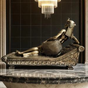 TEMU 1개 이집트 여왕 조각상 - 앤틱 브론즈 마감 수지 스컬프처, 우아한 홈/카페 사무실 장식품, 내구성 있는 인도어/아웃도어용 예술작품, 완벽한 할로윈 선물 & 역사적인 콜렉터블 피규어