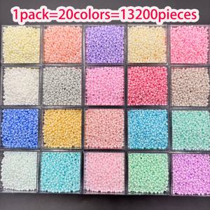 TEMU 13200개 초고급 균일 1.8mm 유리 시드 비즈 20색, 장식용 비즈, 주얼리 만들기, DIY 핸드메이드 팔찌 목걸이 비즈 공예, 소규모 비즈니스 용품