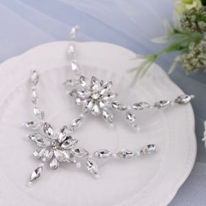 TEMU 럭셔리 핸드메이드 라인스톤 신부용 구두 클립 2쌍 세트, 웨딩 파티 및 이브닝 이벤트에 적합한 여성 하이힐 액세서리 HX34, 특별 행사, 정장용, 고급스러운 스타일, 내구성 있는 클립, 신부용 발화환, 분리형 클립, 결혼식 참석자용