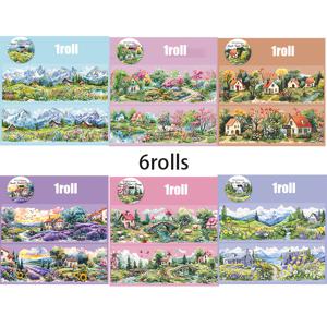 TEMU 6롤 PET 테이프, 스몰 타운 와일드 시리즈 스크랩북 스티커 - 포토 앨범, 다이어리, 폰 케이스, 물병, 노트북, 잡지 저널, 아트 & 크래프트 장식, 크리스마스 선물, 학교 준비용 액세서리에 적합