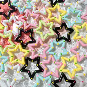 TEMU 25개 파스텔 스타 모양 비즈 - 중공 중심 & 물결 무늬 가장자리, 부드럽고 매끄러운 표면 - 액세서리 제작용 (핑크, 블루, 그린, 옐로우, 화이트, 퍼플) - 핸드메이드 키체인, 폰케이스 장식 DIY 공예용 대량 장식 비즈