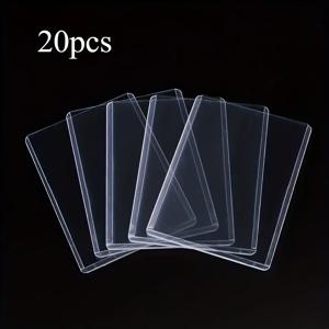 TEMU 10/20개 화이트 투명 카드 슬리브 탑로더 - 35PT, 트레이딩 카드용 양면 보호 필름 - 3