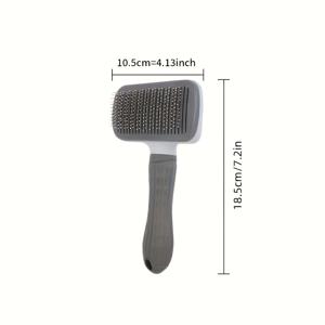 TEMU 개와 고양이용 자가청소 그루밍 브러시 1개 - 부드러운 솔, 배터리 필요 없음, 연한 베이지 색상, 느슨한 털 제거 및 매트 디자인, 인체공학적 핸들, 쉬운 청소, 가정용 애완동물 그루밍 도구