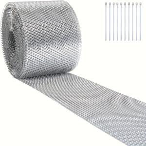 TEMU 업그레이드된 지붕망 롤, 비지붑 잎 보호망 1롤 알루미늄 지붕망 잎 방지 커버 스크린 잎 지붕망 지붕망 잎 방지 커버 10개의 고정 케이블 타이 포함