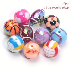 TEMU 10개 혼합 스포츠 시리즈 아크릴 비즈 DIY 주얼리 만들기, 귀걸이, 키체인 및 목걸이용 - 창의적인 공예 재료, 나만의 액세서리 디자인, 주얼리 만들기 체인, 터키석 비즈, 실버 매력 비즈, 비즈 및 매력, 주얼리 커넥터, 수제 액세서리, 키체인 공예, 스타일리시한 매력적인 비즈, 패션 액세서리 크리에이터