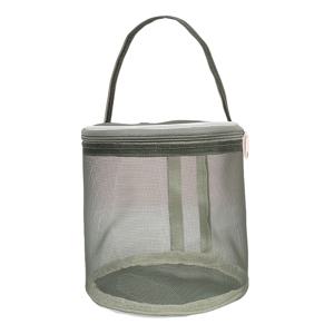 TEMU 1개 대용량 실 정리함 - 원터치 회전 드럼 & 끈 조절 클로저 - 휴대용 뜨개질 & 코바늘 보관 케이스, 내구성 폴리에스터 (진보라/보라/초록) - 초보자, 여행 및 실 공예, 실 보관에 이상적인 선물