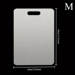 TEMU 1개 헤비듀티 상업용 및 가정용 도마 - 양면 스테인리스 스틸 구조, 식품 등급, 비침성 표면, 청소 용이 - 주방, 캠핑, 레스토랑, 고기, 채소, 생선에 이상적 - 내구성과 위생적인 준비 보드, 캠핑 필수품, 세련된 디자인, 튼튼한 제작, 다용도 주방 도구, 야외 애호가, 기릴로틴 상업 주방, 주방 절단/썰기 보드, 주방 액세서리