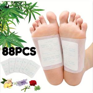 TEMU 88/44팩 신발 패드 발 패치 - 발 관리 및 발바닥 편안함, 천연 생강 뿌리 & 티트리 오일, 3.5x3.5 인치, 물집, 유연한 핏, 접착식 라이너, 통기성 소재, 라이프스타일, 여행 필수품