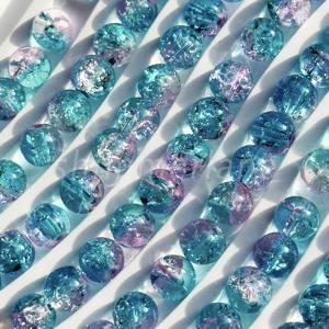 TEMU 50/100/200/300개 8mm 드리미 라벤더 그라데이션 크랙 유리 구슬, DIY 주얼리용, 생동감 넘치는 색상; 목걸이와 팔찌, 주얼리 제작 재료 및 액세서리에 완벽