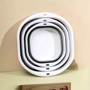 TEMU 3개 RV 가정 욕실 접이식 대형 세면대 세트 - 휴대용 싱크대, 다기능 플라스틱 버킷, 내구성 좋은 플라스틱 소재, 기숙사 및 가정용 다용도 접이식 세면대, 세탁 세면대, 발 담그기 세면대, 휴대용 여행용 세면대