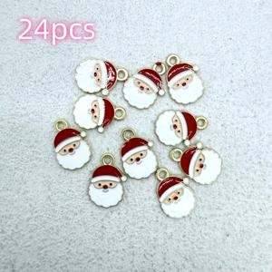 TEMU 24개 세트 아연 합금 펜던트, DIY 주얼리 제작에 완벽 - 귀걸이, 목걸이, 핸드백 & 키체인용 | 크리스마스 휴일 장식 및 공예 재료 | 튼튼한 마감의 유쾌한 디자인 – 가족과 친구에게 딱 맞는 선물, 크리스마스 매력 주얼리 만들기용, 축제 장식,장식 액센트,고품질 펜던트,튼튼한 구조,선물 주는 사람들