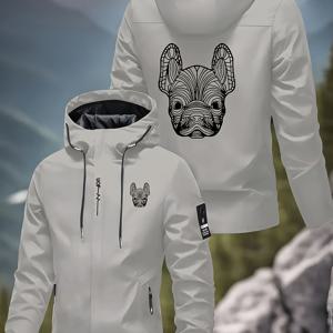 TEMU 남성용 올시즌 후드 자켓 - 프렌치 로고 포켓, 풀집 아웃도어 코트 & 캐주얼 웨어, 풀집 프론트 클로저 & 후드 칼라, 연중 고품질 내구성 (없음)